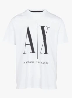 Armani Exchange Tee-shirt Col Rond Regular-fit Sérigraphié En Coton | Wit