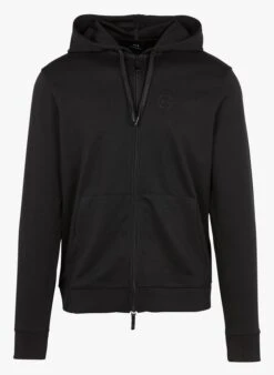 Armani Exchange Regular-fit Vest Met Rits En Capuchon | Zwart