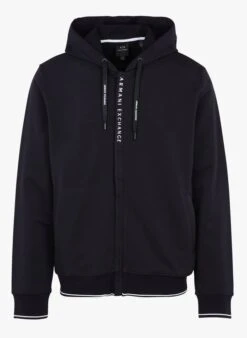 Armani Exchange Sweater Met Rits En Capuchon | Blauw