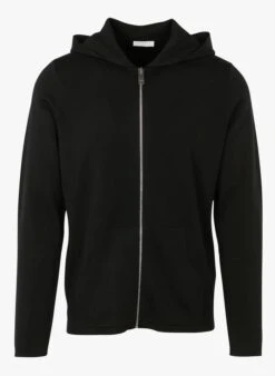 Sandro Regular-fit, Wollen Vest Met Rits En Capuchon | Zwart