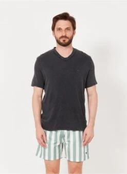 Faguo MIMIZAN - Gestreepte Zwemshort | Groen