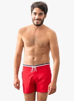 CAPITAINE - Korte Zwemshort Van Gerecyclede Stof | Rood