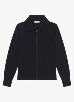 Sandro Wollen Vest Met Rits | Zwart