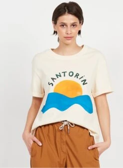 FLO - Katoenen T-shirt Met Ronde Hals | Beige