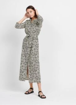 Petite Mendigote TAMARA - Katoenen Overhemdjurk Met Print | Zwart