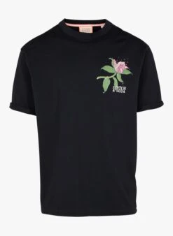 Scotch And Soda Regular-fit, Katoenen T-shirt Met Ronde Hals En Zeefdruk | Zwart