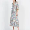 Suncoo CLAIRE - Lange Overslagjurk Van Viscose | Blauw