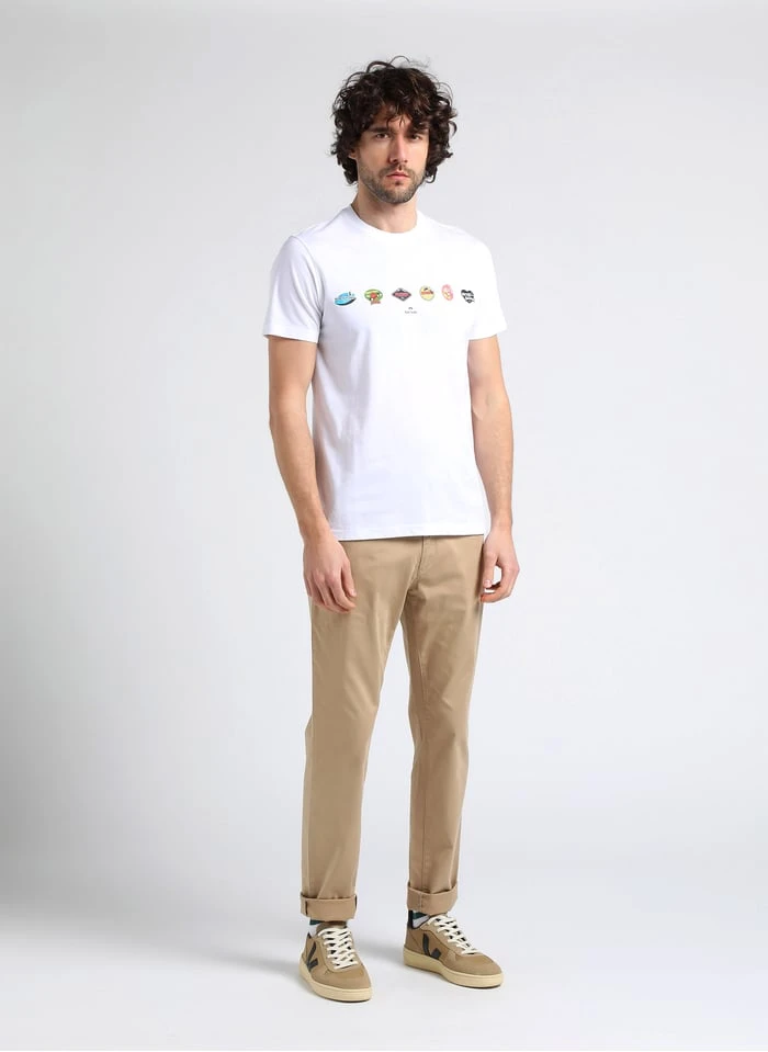 PAUL SMITH Katoenen T-shirt Met Ronde Hals En Zeefdruk | Wit - Image 3