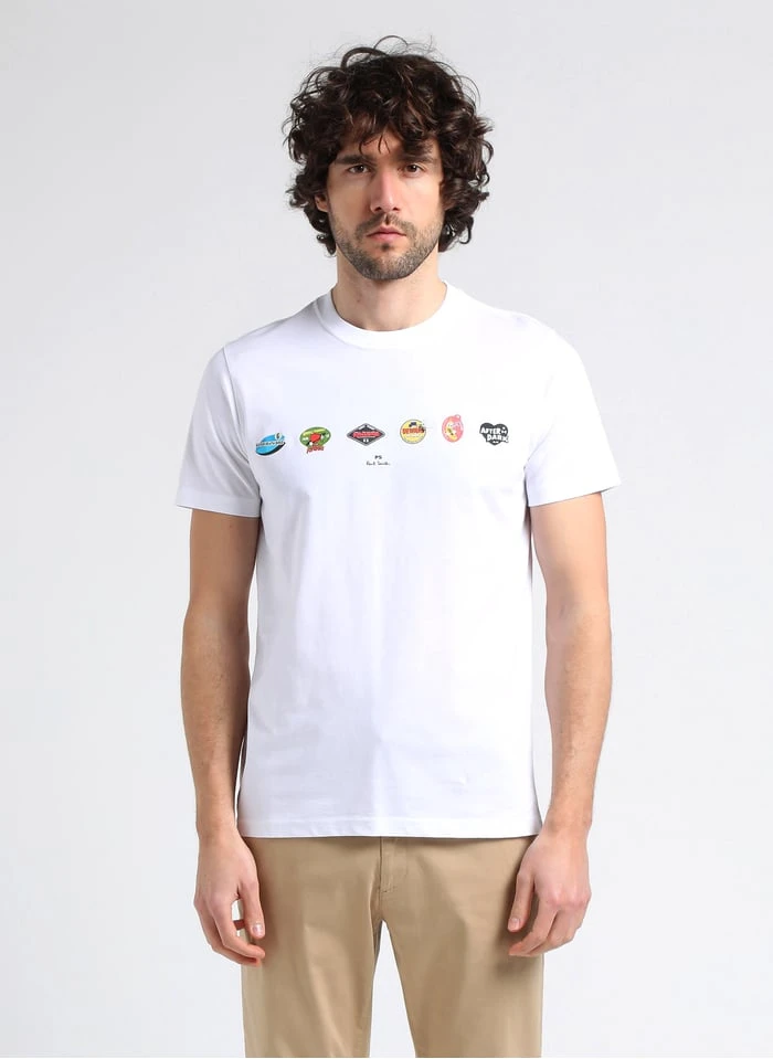 PAUL SMITH Katoenen T-shirt Met Ronde Hals En Zeefdruk | Wit - Image 2
