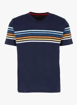 Armor-Lux Gestreept, Katoenen T-shirt Met Ronde Hals | Blauw