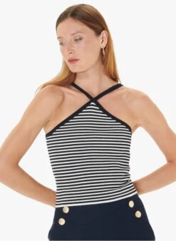 Tara Jarmon POSITANO - Korte Singlet Met Strepen | Blauw