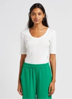 CLOSED T-shirt Van Katoenmix Met Ronde Hals | Wit