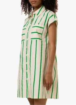 FRNCH EMIE - Korte, Gestreepte, Katoenen Jurk | Groen