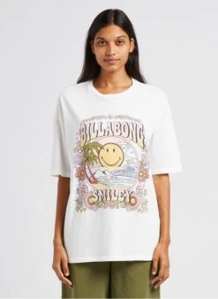 Billabong SMILEY TRUE BOY - T-shirt Van Biokatoen Met Ronde Hals En Zeefdruk | Wit