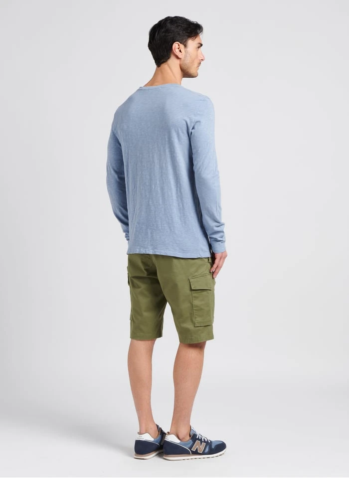 American Vintage BYSAPICK - Regular-fit, Katoenen T-shirt Met Ronde Hals | Blauw - Image 4