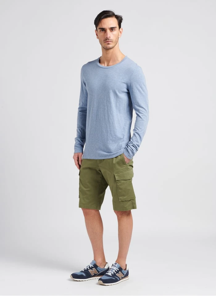 American Vintage BYSAPICK - Regular-fit, Katoenen T-shirt Met Ronde Hals | Blauw - Image 3