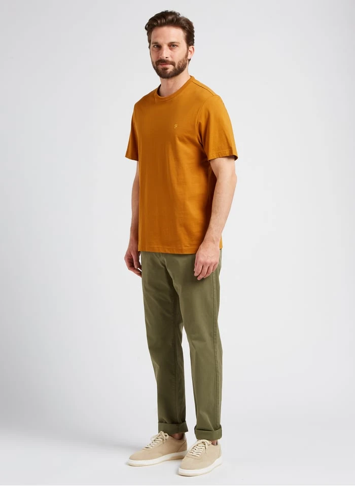 Farah DANNY - Slim-fit, Katoenen T-shirt Met Ronde Hals | Bruin - Image 3