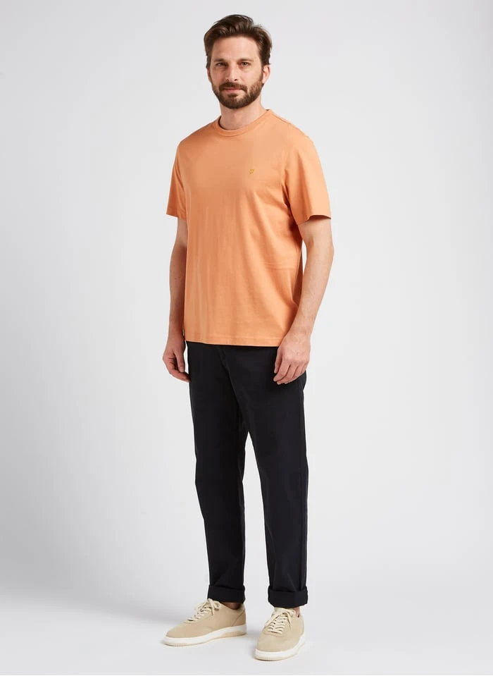 Farah DANNY - Slim-fit, Katoenen T-shirt Met Ronde Hals | Oranje - Image 3