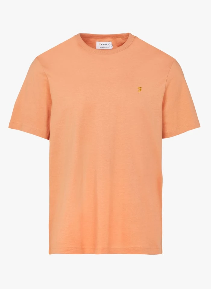 Farah DANNY - Slim-fit, Katoenen T-shirt Met Ronde Hals | Oranje