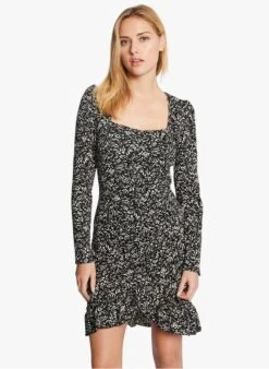 MORGAN RPRINT - Korte Jurk Met Fantaisiemotiefje | Zwart