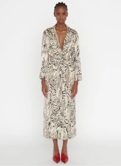 ZAPA ROLAND - Lange Wikkeljurk Met Print | Veelkleurig