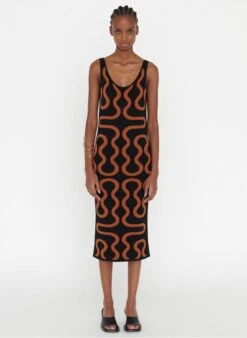 ZAPA RIDLEY - Halflange Tricotjurk Met Print | Veelkleurig