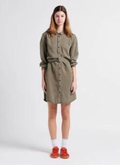 Ikks Korte Jurk Met Klassieke Kraag | Kaki