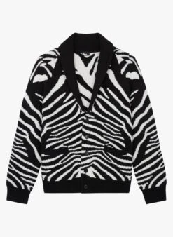 THE KOOPLES Vest Van Wolmix Met V-hals En Print | Zwart