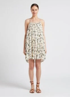 SEE U SOON Korte Jurk Van Viscose Met Print | Groen