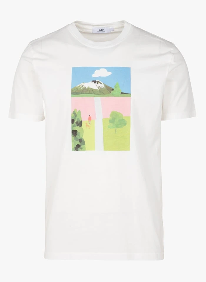 IWATE - Regular-fit T-shirt Van Biokatoen Met Ronde Hals En Print | Beige