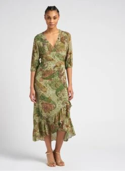 Ikks Jurk Met V-hals En Bloemenprint | Groen