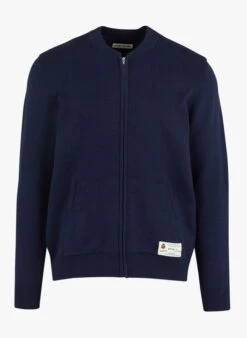 GERSON - Regular-fit Vest Met Teddykraag Kasjmier/katoenblend | Blauw