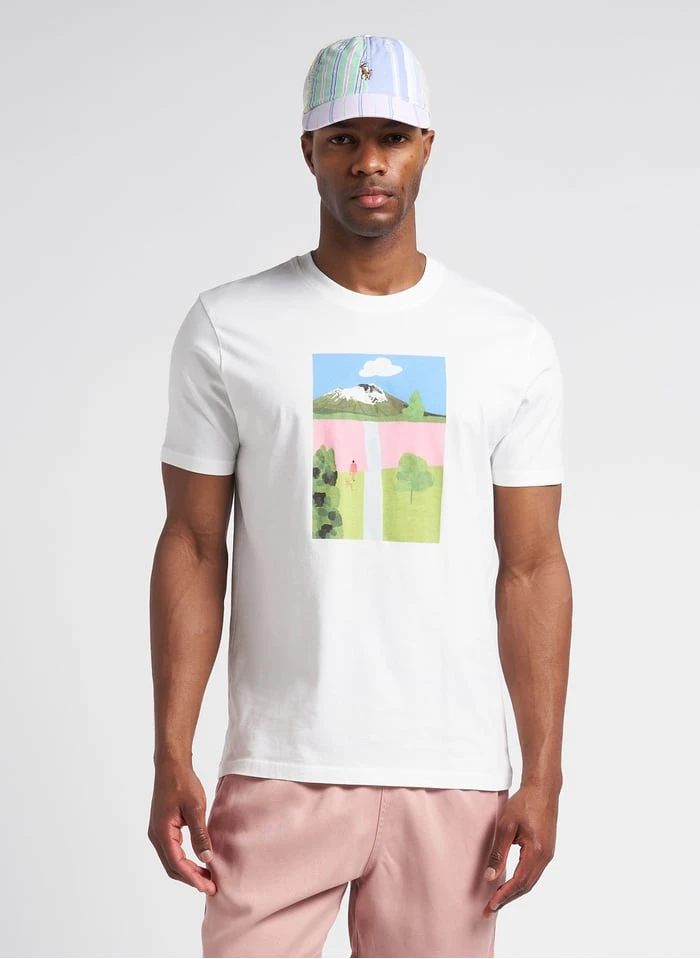 IWATE - Regular-fit T-shirt Van Biokatoen Met Ronde Hals En Print | Beige - Image 2