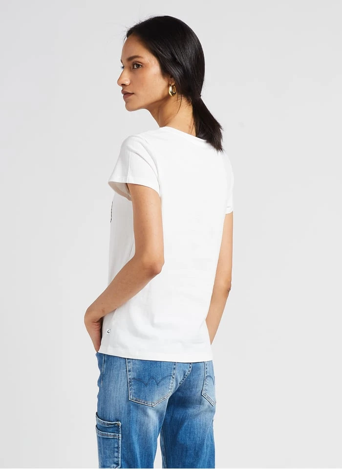 LE TEMPS DES CERISES SAVANA - Katoenen T-shirt Met Ronde Hals En Zeefdruk | Wit - Image 2