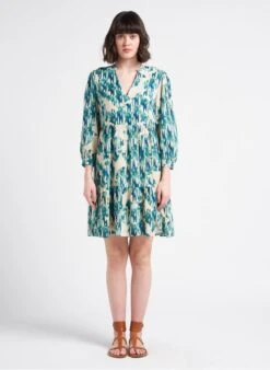 MAISON 123 NADYPSO R - Ruimvallende Jurk Met V-hals | Wit