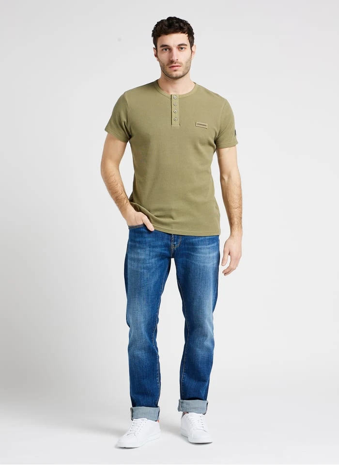 LE TEMPS DES CERISES TALEM - Regular-fit T-shirt Van Piquékatoen | Kaki - Image 3