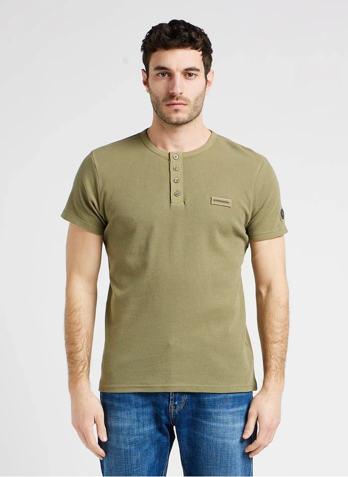 LE TEMPS DES CERISES TALEM - Regular-fit T-shirt Van Piquékatoen | Kaki - Image 2