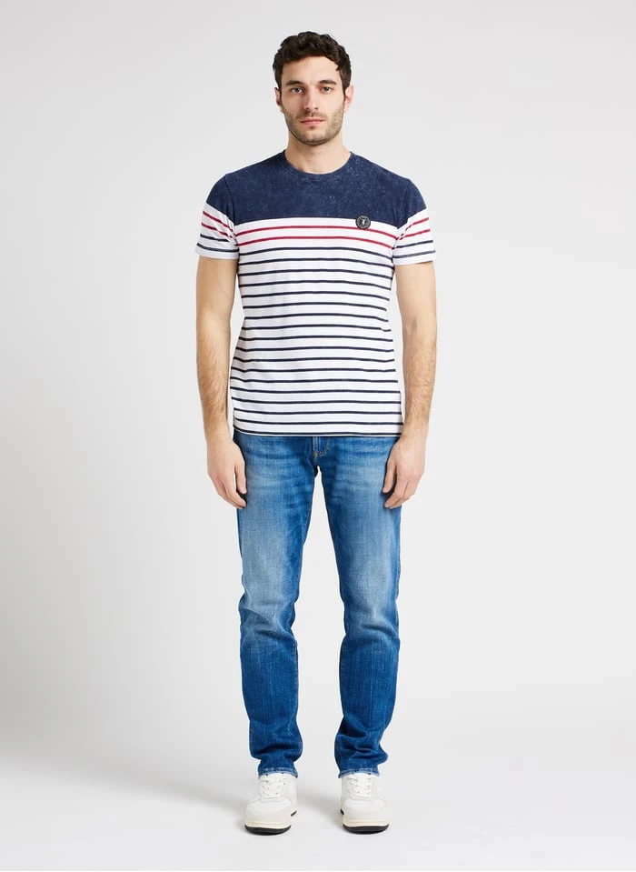 LE TEMPS DES CERISES BLANK - Gestreept, Katoenen T-shirt | Wit - Afbeelding 3