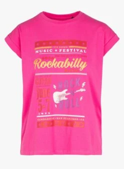 TAFFIC - Ruimvallend T-shirt Met Ronde Hals | Roze