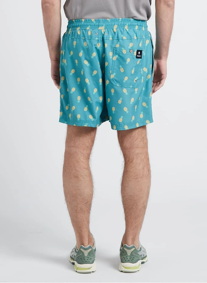 Faguo MIMIZAN - Zwemshort Van Gerecyclede Stof Met Print | Groen - Afbeelding 2