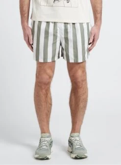 Selected DANE - Gestreept Zwemshort | Wit