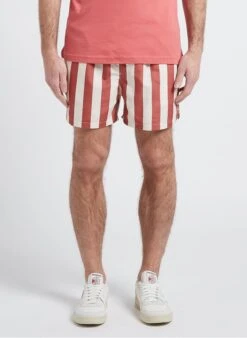 Selected DANE - Gestreept Zwemshort | Beige