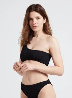 CABOURG - Asymmetrische Bikinitop | Zwart