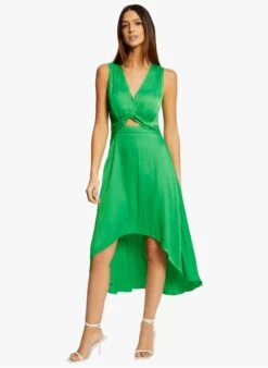 MORGAN RILIA - Halflange A-lijn-jurk | Groen