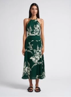 Ikks Lange Jurk Met Ronde Hals En Tropische Print | Groen