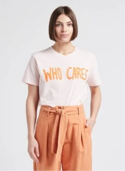 BERENICE ELOOM - Ruimvallend, Katoenen T-shirt Met Ronde Hals | Roze