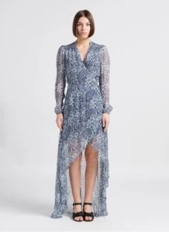 BERENICE SONIA - Asymmetrische Wikkeljurk | Blauw