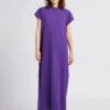 American Vintage LAWEVILLE - Lange, Uitlopende Jurk Van Katoen | Violet