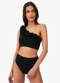 BIRTH OF VENUS - Asymmetrische Bikinitop | Zwart