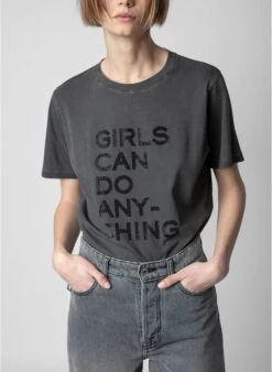 Zadig & Voltaire BELLA - Katoenen T-shirt Met Ronde Hals | Grijs